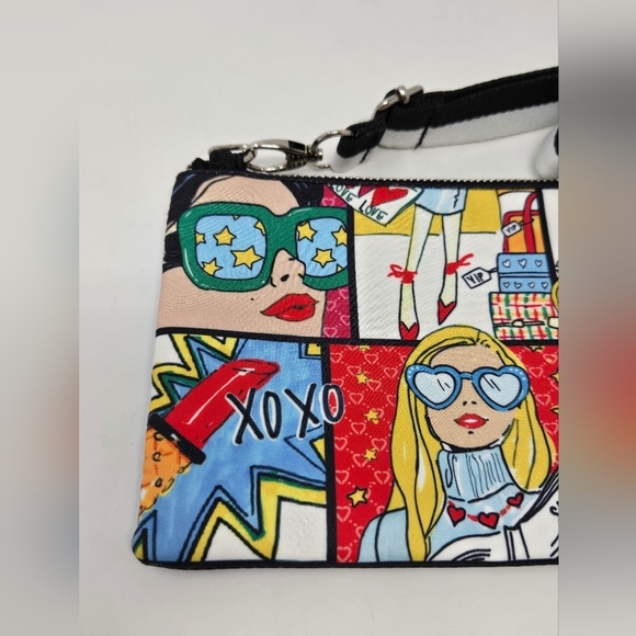 BRIGHTON GLAM GIRL CROSSBODY PURSE MINI BAG FASHIONISTA BLACK WHITE STRAP WOMEN - Picture 5 of 13